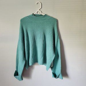 Worthington Mock Neck Long Sleeve Knit Sweater Women's XL Green Pullover NWT